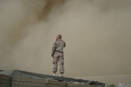 soldier on rooftop